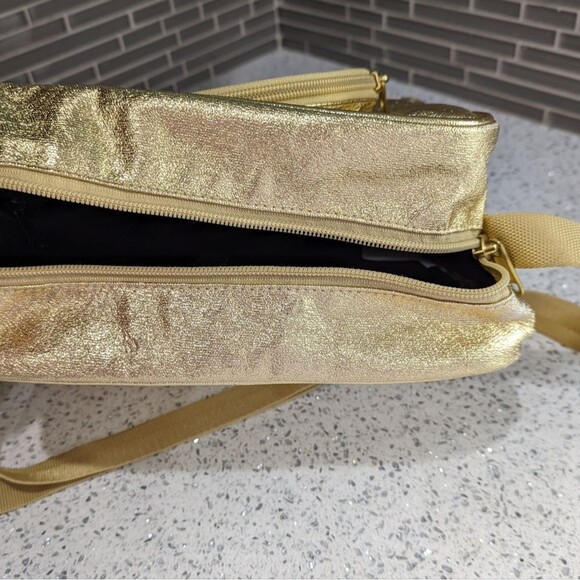 LEGO Gold Shiny Metallic Crossbody Bag Purse Tote 10 X 10 X 4 - Picture 13 of 16